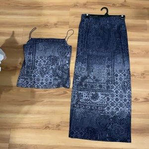Blue tank and skirt